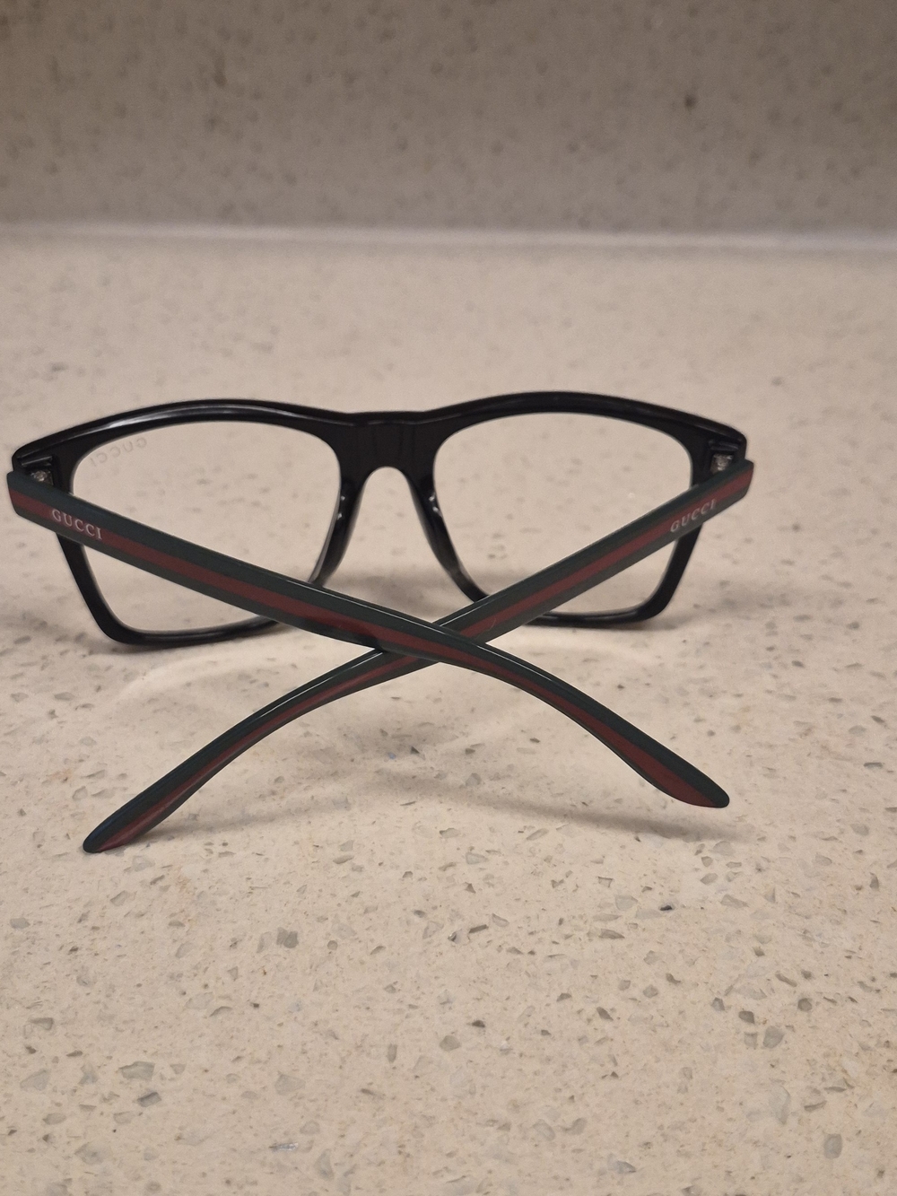 Gucci Black Frames with Dark Green Temples